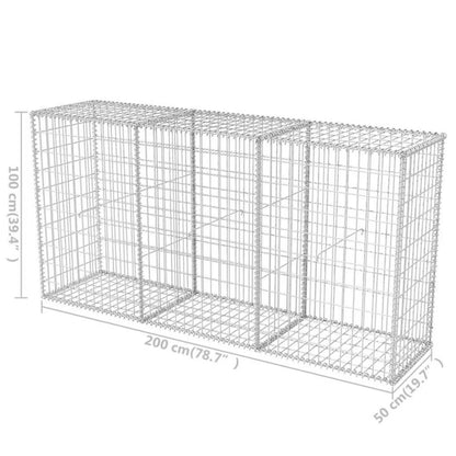 Gabion 200x50x100 cm Galvaniseret Stål