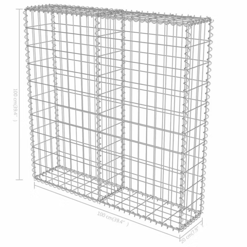 Gabionhegn 100x20x100 cm Galvaniseret Stål