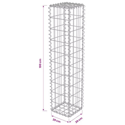 Gabionhegn 20x20x100 cm Galvaniseret Stål