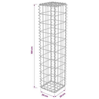 Gabionhegn 20x20x100 cm Galvaniseret Stål