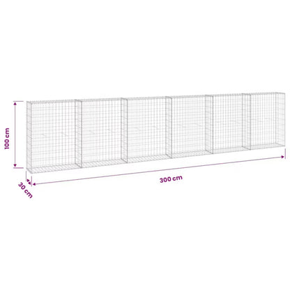 Gabionhegn 300x30x100 cm Galvaniseret Stål