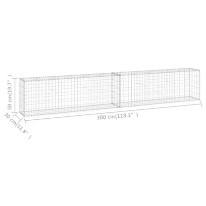Gabionhegn 300x30x50 cm Galvaniseret Stål