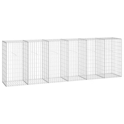 Gabionhegn 300x50x100 cm Galvaniseret Stål 2 stk.