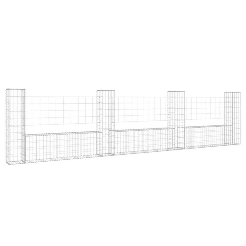 Gabionhegn 380x20x100 cm Stål