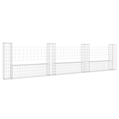 Gabionhegn 380x20x100 cm Stål