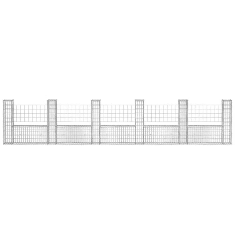Gabionhegn 570x20x100 cm Galvaniseret Stål 2 Stk