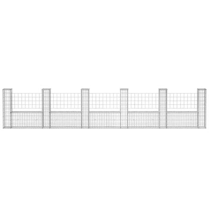 Gabionhegn 570x20x100 cm Galvaniseret Stål 2 Stk