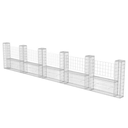 Gabionhegn 570x20x100 cm Galvaniseret Stål 2 Stk