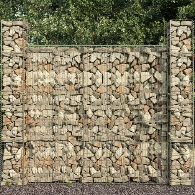 Gabionhegn 6 m Sølv 4 Stk