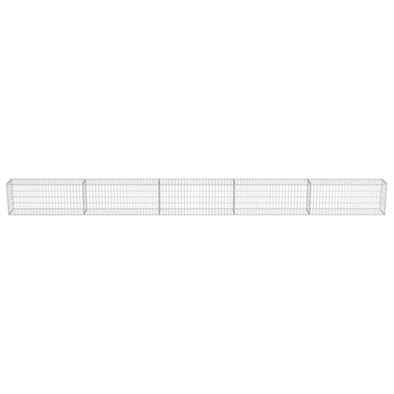 Gabionhegn 600x30x50 cm Galvaniseret Stål