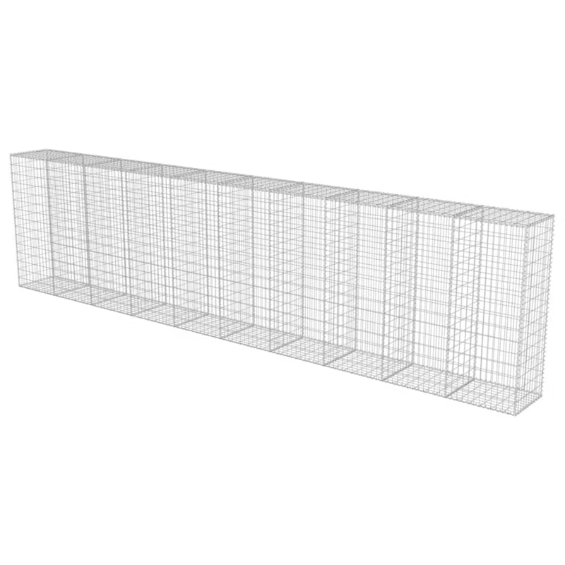 Gabionhegn 600x50x150 cm Galvaniseret Stål 3 Stk