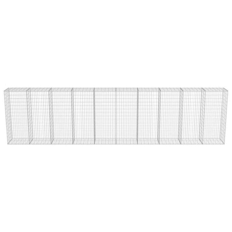 Gabionhegn 600x50x150 cm Galvaniseret Stål 3 Stk