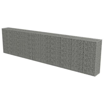 Gabionhegn 600x50x150 cm Galvaniseret Stål 3 Stk
