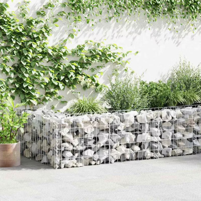 Gabionhegn 600x50x50 cm Galvaniseret Stål 2 stk