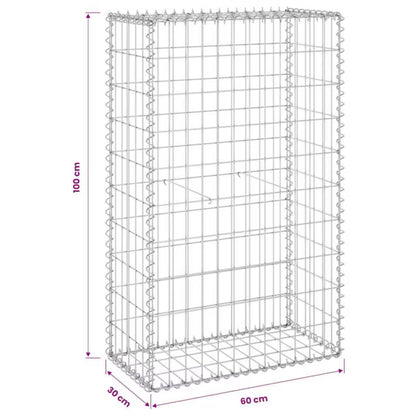 Gabionhegn 60x30x100 cm Galvaniseret Stål
