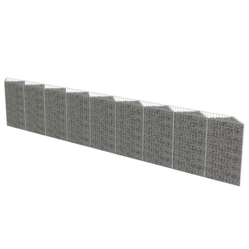 Gabionhegn 630x30x100 cm Galvaniseret Stål 2 Stk