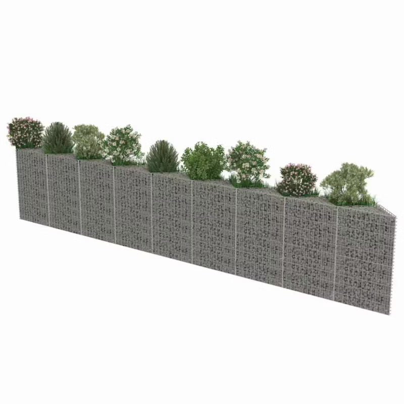 Gabionhegn 630x30x100 cm Galvaniseret Stål 2 Stk