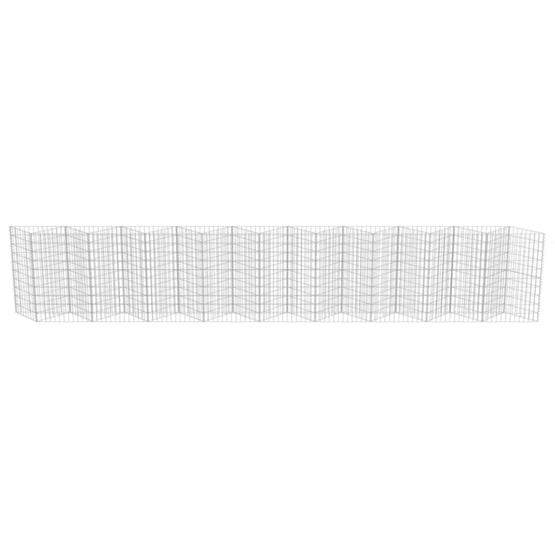 Gabionhegn 630x30x100 cm Galvaniseret Stål 2 Stk