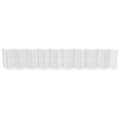 Gabionhegn 630x30x100 cm Galvaniseret Stål 2 Stk