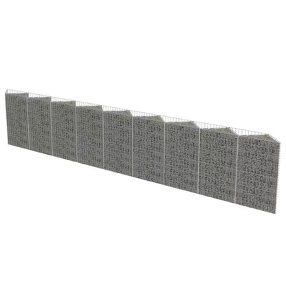 Gabionhegn 630x30x100 cm Galvaniseret Stål 2 Stk