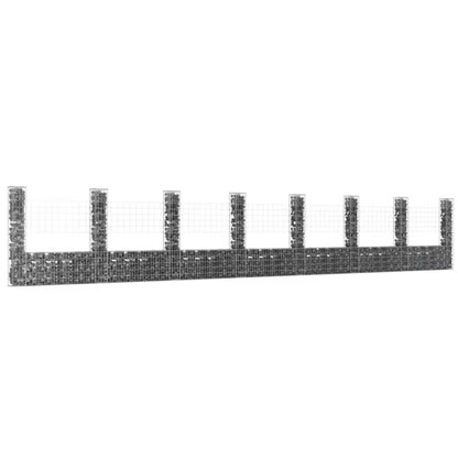 Gabionhegn 860x20x150 cm Sølv 3 Stk