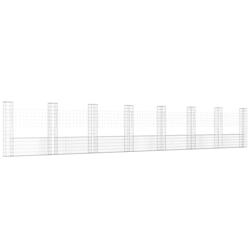 Gabionhegn 860x20x150 cm Sølv 3 Stk