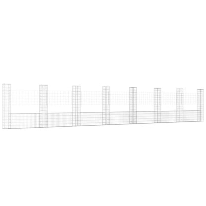 Gabionhegn 860x20x150 cm Sølv 3 Stk