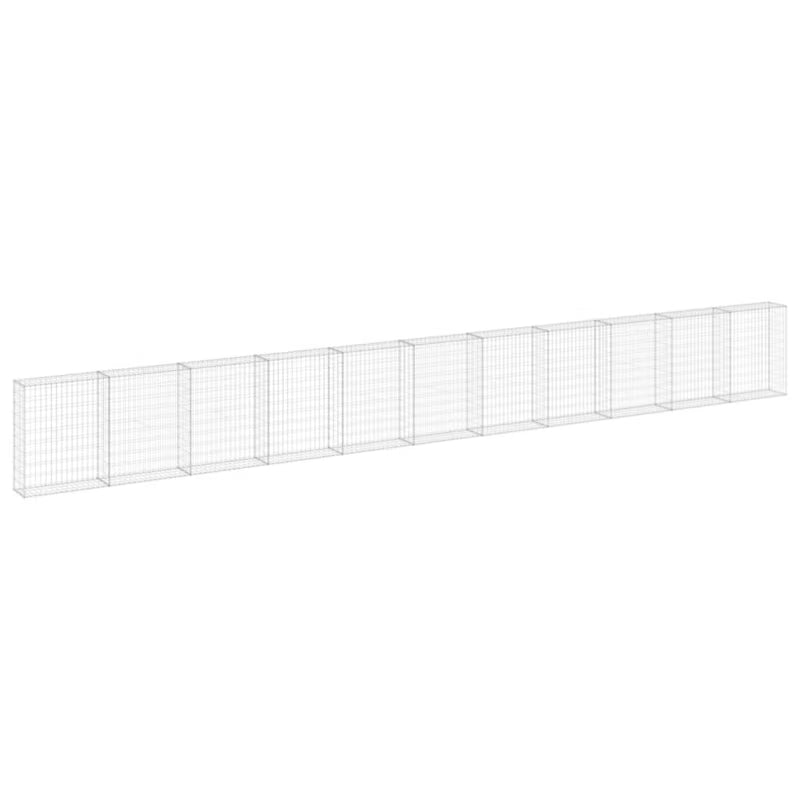 Gabionhegn 900x30x100 cm Galvaniseret Stål 3 Stk