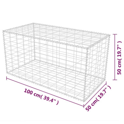 Gabionkurv 100x50x50 cm Galvaniseret Stål