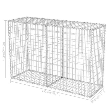 Gabionkurv 150x50x100 cm Galvaniseret Stål