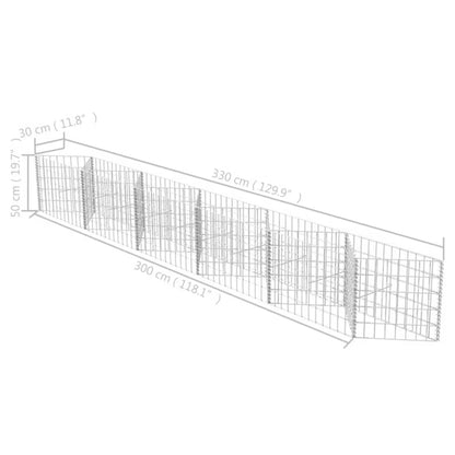Gabionkurv 300x30x50 cm Galvaniseret Stål