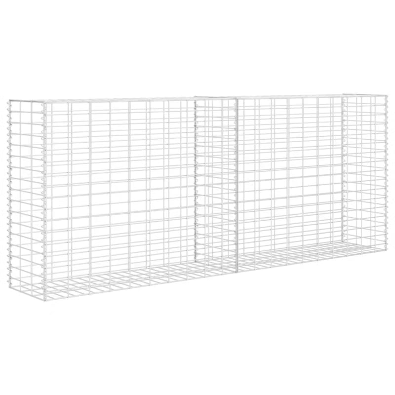 Gabionkurv 30x200 cm Sølv Galvaniseret Stål