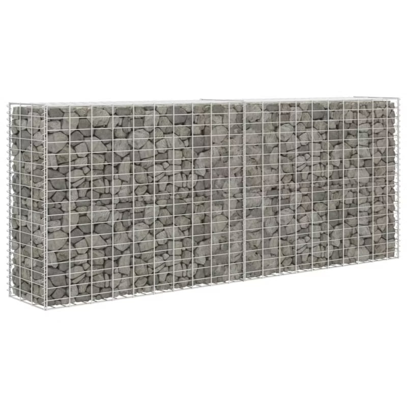 Gabionkurv 30x200 cm Sølv Galvaniseret Stål