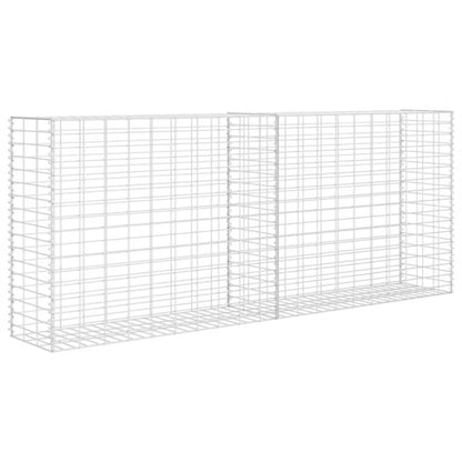 Gabionkurv 30x200 cm Sølv Galvaniseret Stål