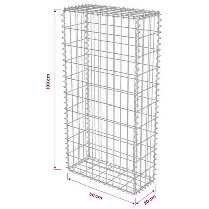 Gabionkurv 50x20x100 cm Galvaniseret Stål