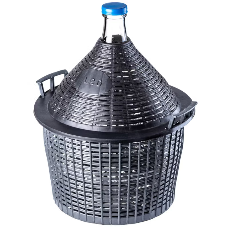 Gæringsballon 15 Liter Glas med Plastkurv
