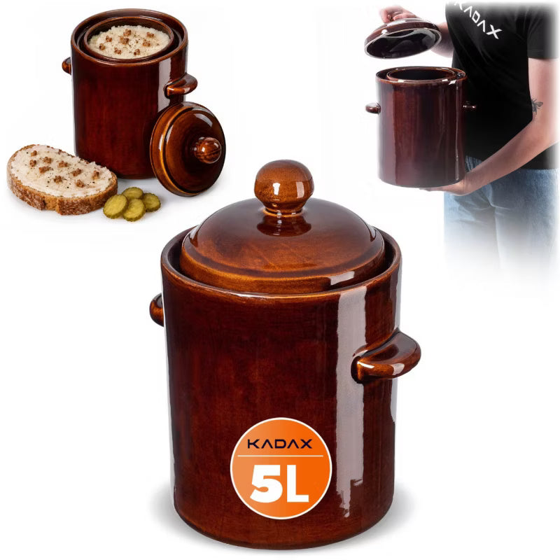 Gæringskrukke Athena 5 Liter Brun