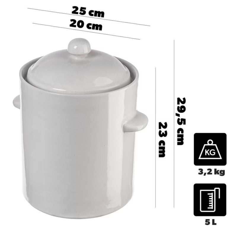 Gæringskrukke Athena 5 Liter Brun