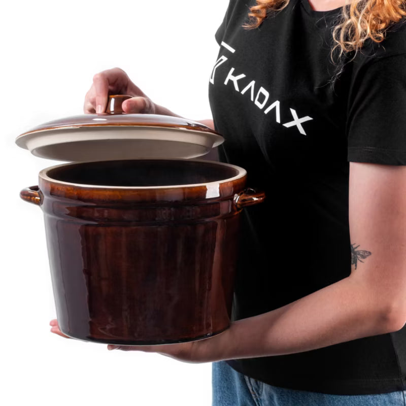 Gæringskrukke Stentøj Athena 6 Liter Brun