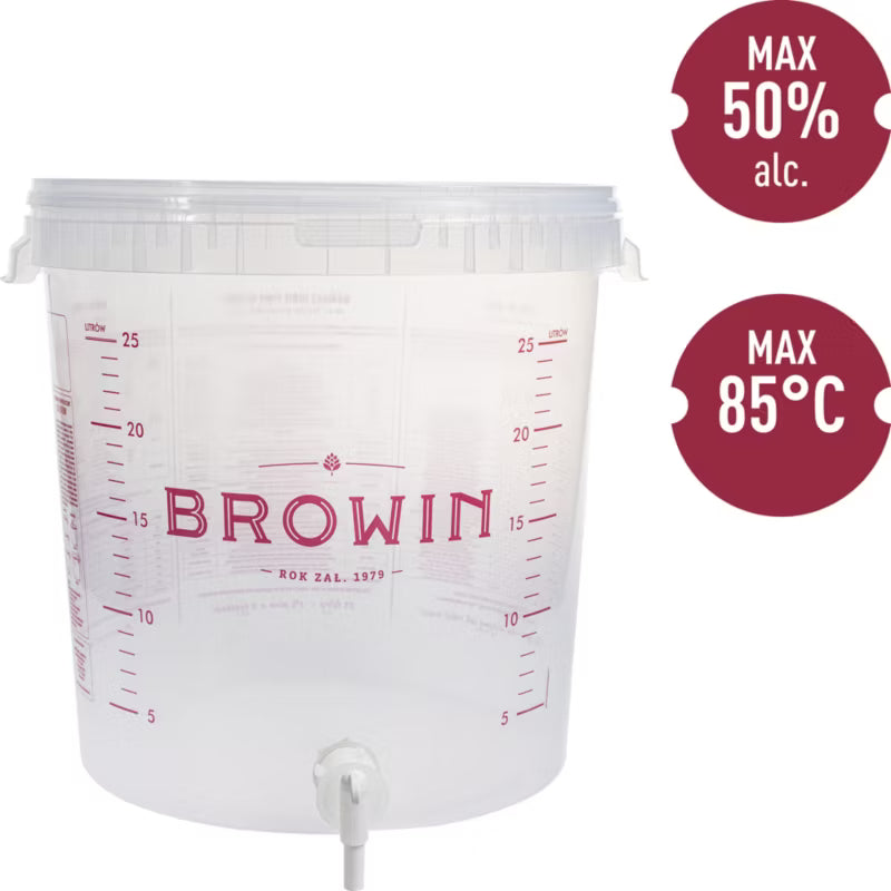 Gæringsspand 30 Liter Transparent med Hane