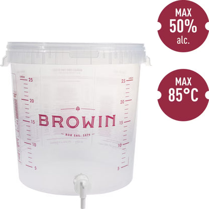 Gæringsspand 30 Liter Transparent med Hane