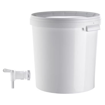 Gæringsspand 33 Liter Hvid med Låg og Hane