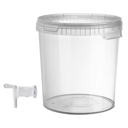 Gæringsspand 33 Liter Transparent med Låg og Hane