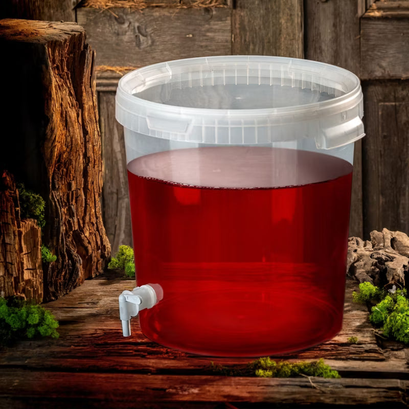 Gæringsspand 33 Liter Transparent med Låg og Hane