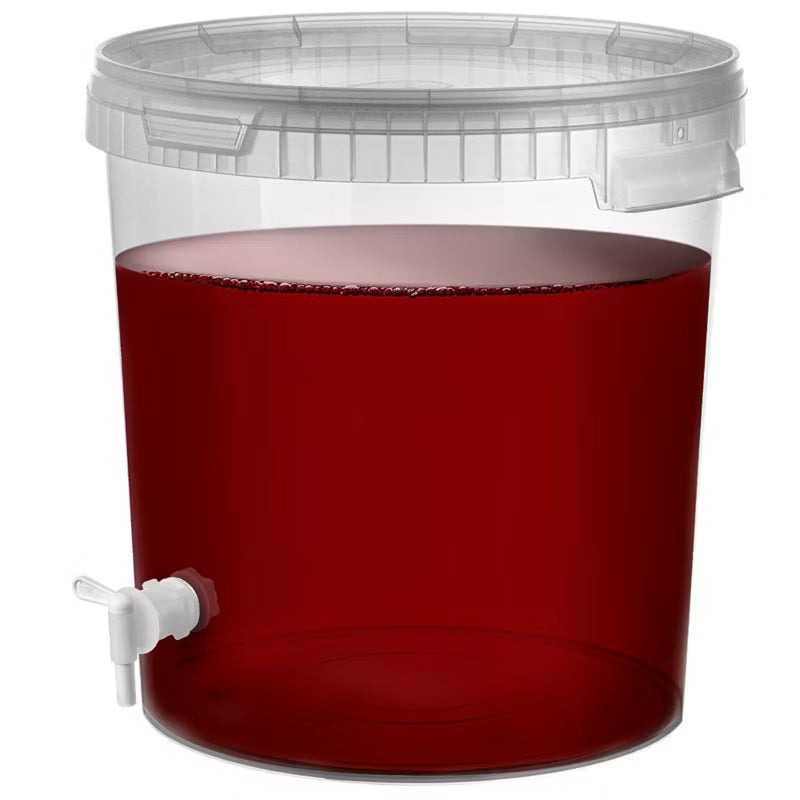Gæringsspand 33 Liter Transparent med Låg og Hane