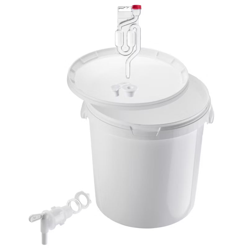 Gæringsspand 33 Liter Hvid med Tilbehør