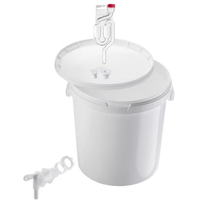 Gæringsspand 33 Liter Hvid med Tilbehør
