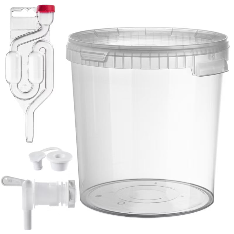 Gæringsspand Sæt 33 Liter Transparent