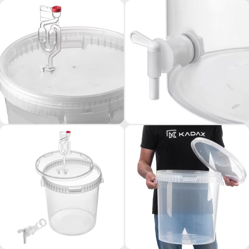 Gæringsspand Sæt 33 Liter Transparent