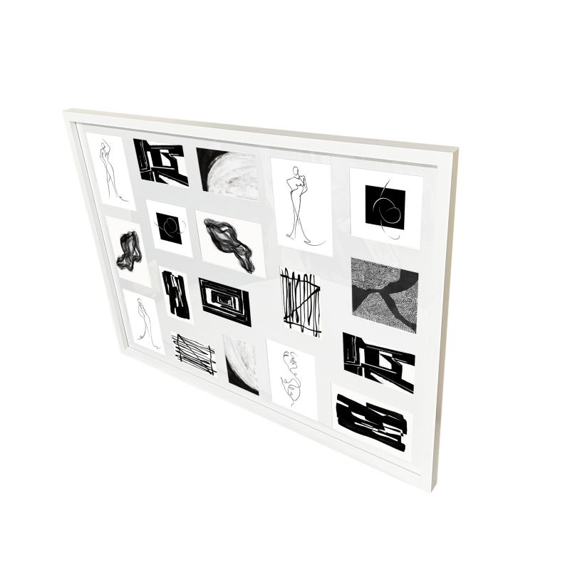 GoodHome Islande billedgalleri 65,6 x 85,6 cm til 18 billeder, hvid